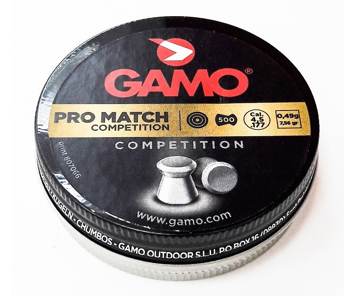 Пули Gamo Pro Match 4,5 мм, 0,49 грамм, 500 штук