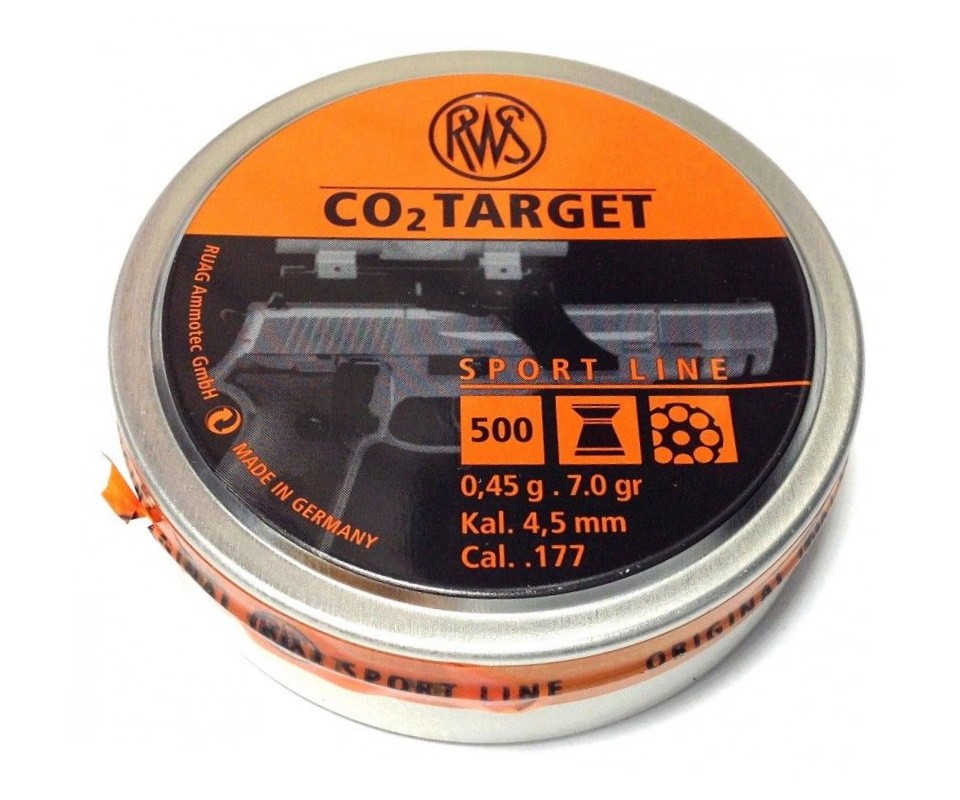 Пули RWS CO2 Target 4,5 мм, 0,45 грамм, 500 штук