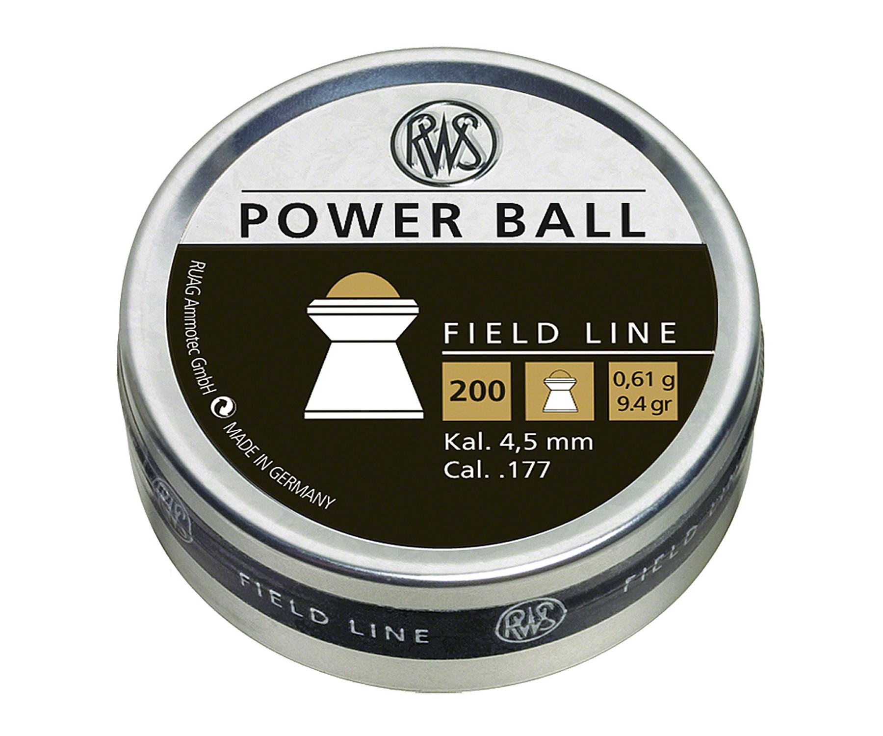 Пули RWS Power Ball 4,5 мм, 0,61 грамм, 200 штук