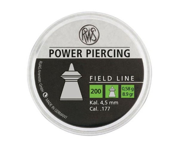 Пули RWS Power Piercing 4,5 мм, 0,58 грамм, 200 штук