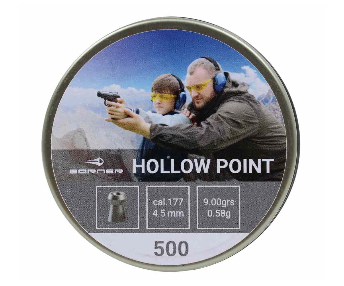 Пули Borner Hollow Point 4,5 мм, 0,58 грамм, 500 штук