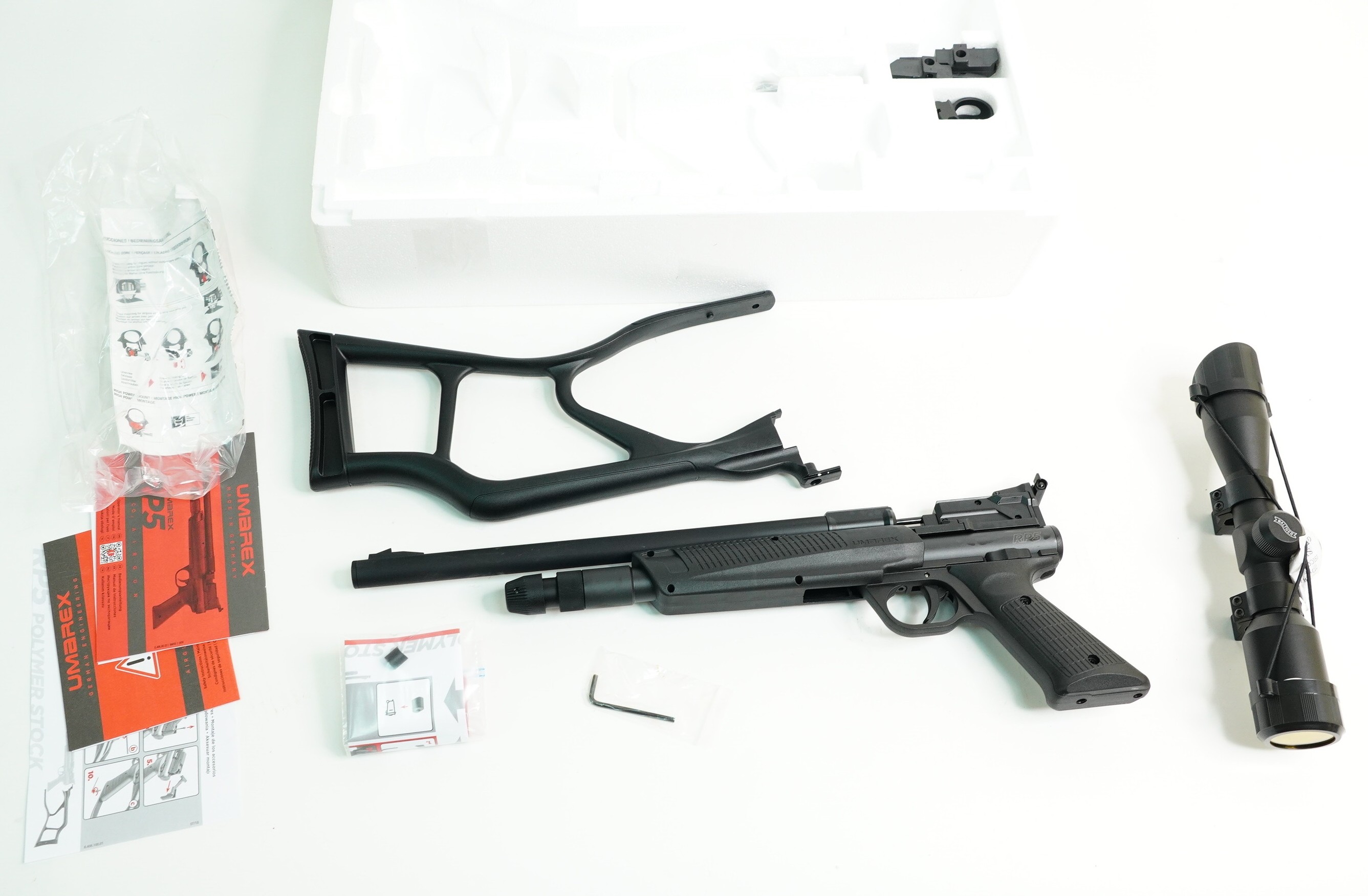 Пневматический пистолет Umarex RP5 (2x12г CO₂) прицел Walther 4x32, съемный приклад, изображение 11