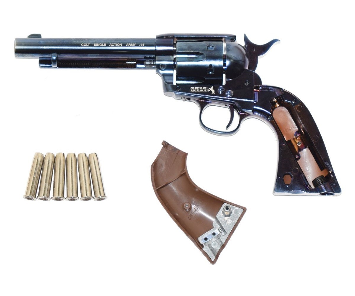 Пневматический револьвер Umarex Colt Single Action Army (SAA) .45 Pellet Blued, пулевой (5,5"), изображение 2